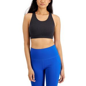Ideology Sweat Set Low Impact Sports Bra In Black Charcoal S